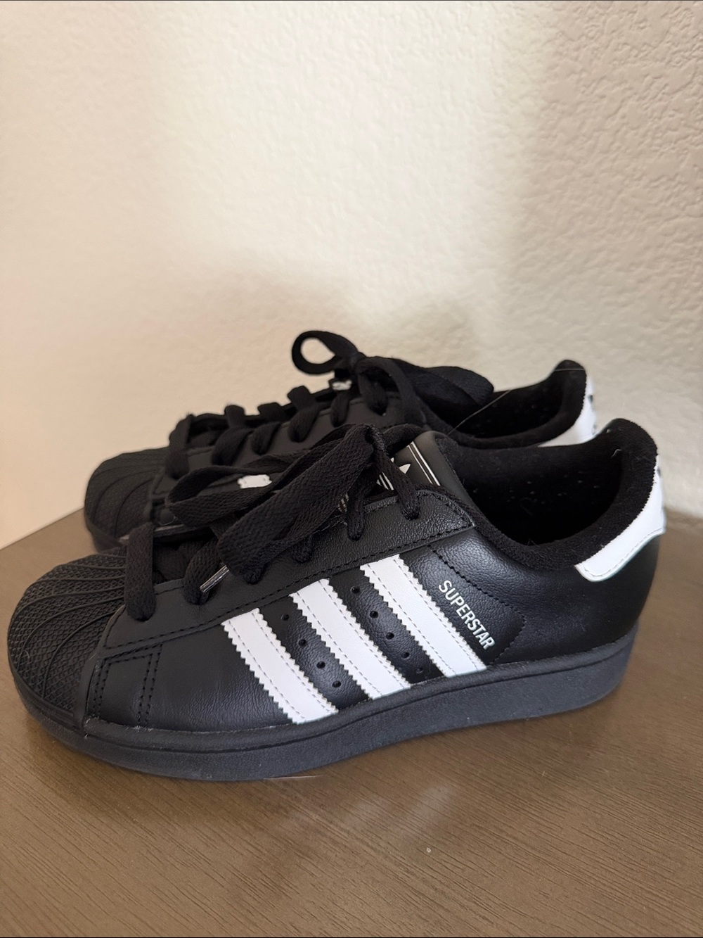adidas superstar Kids Black and White Low-Top Sneakers - Picture 2 of 8